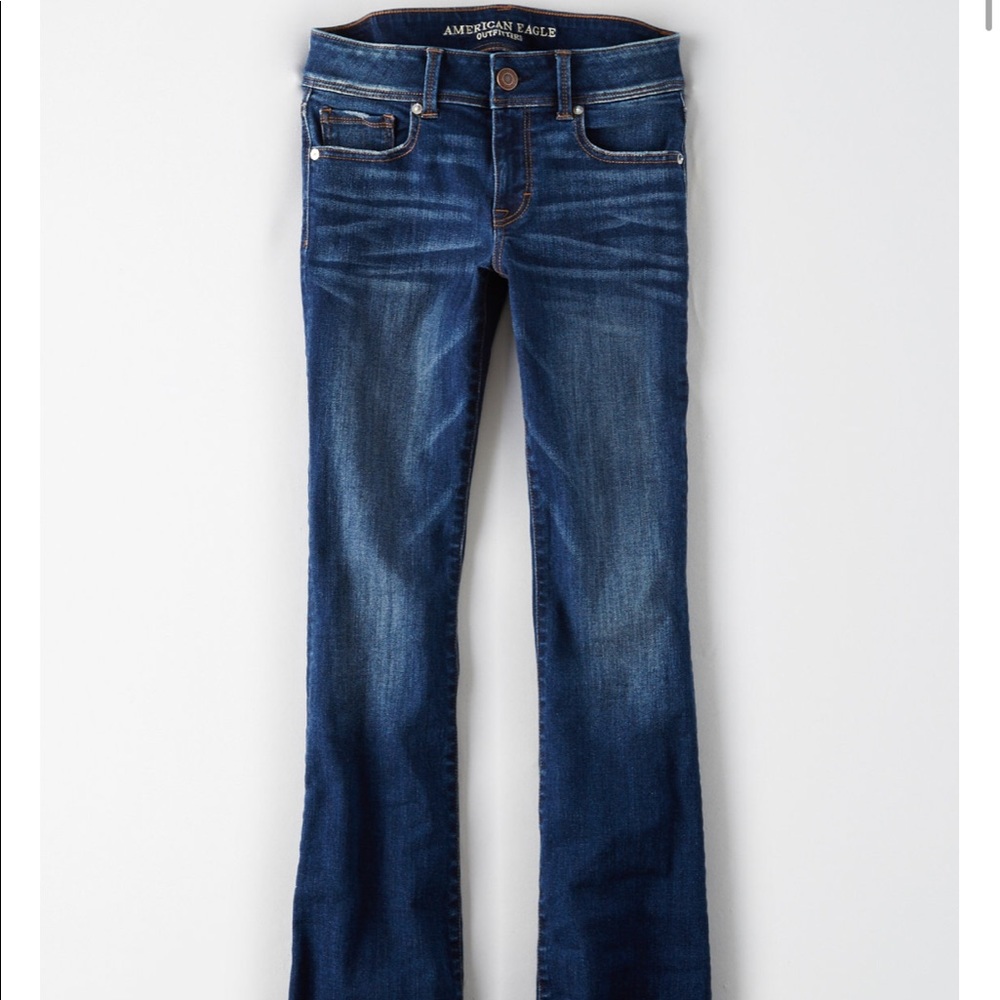AE Flare leg dark wash jeggings